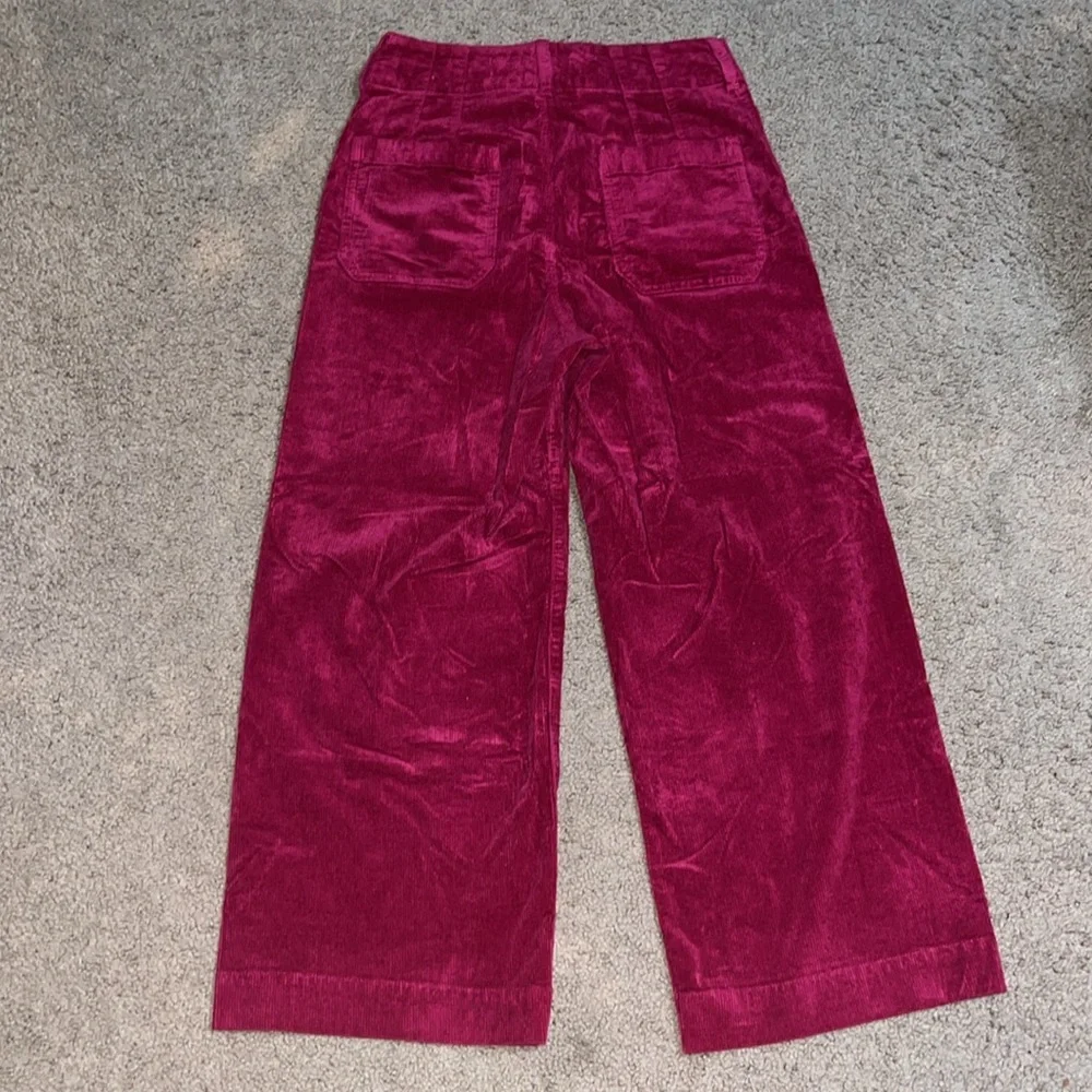 Anthropologie Maeve Colette Cropped Wide Leg Corduroy Pants Grape Purple 30 - Picture 4 of 7